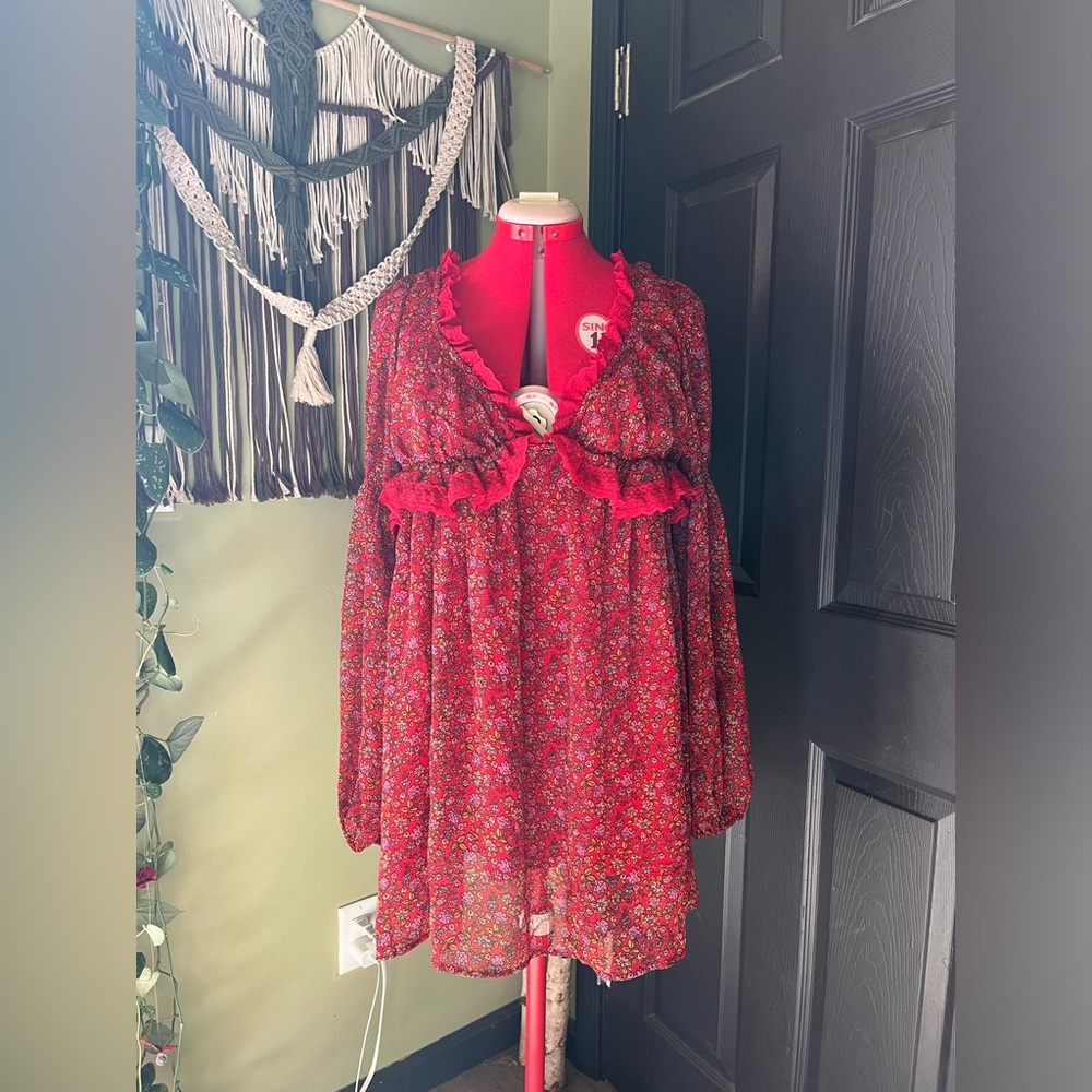 Free people red floral dress